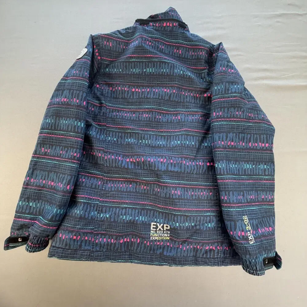 Killtec Ski Jacket Kids 14 Blue Pattern Waterproof Windproof Fleece Lined Snow